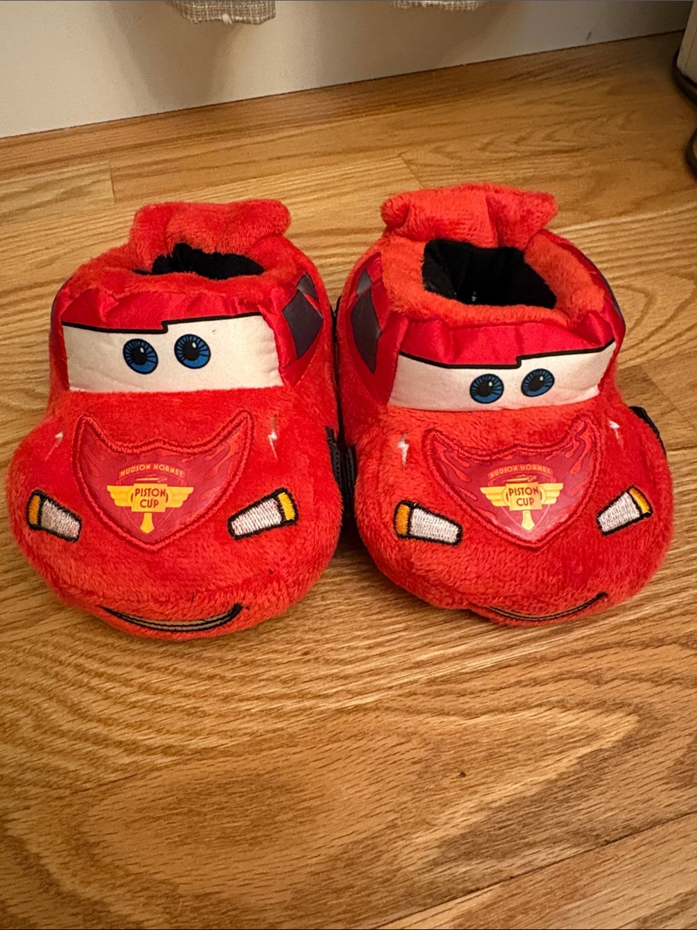 Red  Lightning McQueen Car Plush Kids Slippers - Soft Slip-On Indoor Shoes